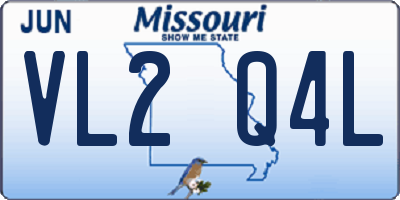 MO license plate VL2Q4L