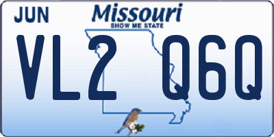 MO license plate VL2Q6Q