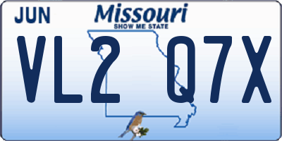 MO license plate VL2Q7X