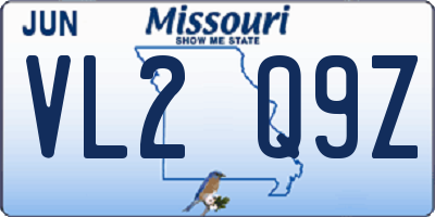 MO license plate VL2Q9Z