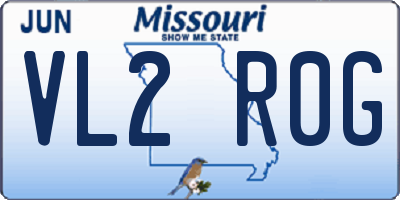 MO license plate VL2R0G