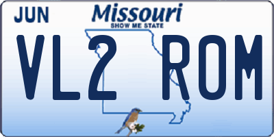 MO license plate VL2R0M