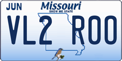 MO license plate VL2R0O