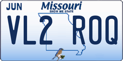 MO license plate VL2R0Q