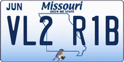 MO license plate VL2R1B