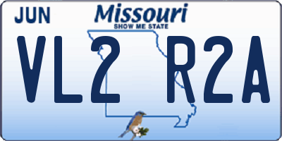 MO license plate VL2R2A