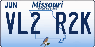 MO license plate VL2R2K