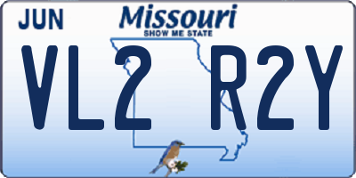 MO license plate VL2R2Y