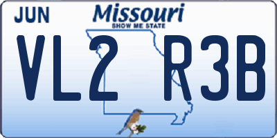 MO license plate VL2R3B