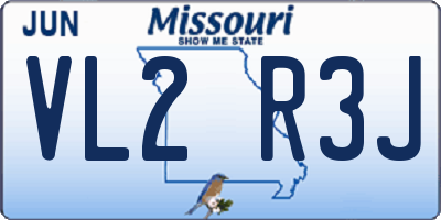 MO license plate VL2R3J