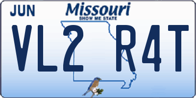 MO license plate VL2R4T
