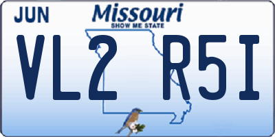 MO license plate VL2R5I