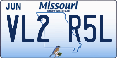 MO license plate VL2R5L