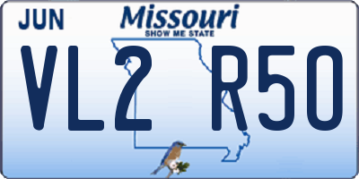 MO license plate VL2R5O