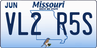 MO license plate VL2R5S