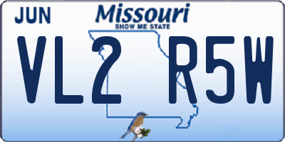 MO license plate VL2R5W