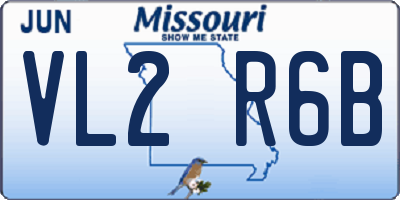 MO license plate VL2R6B