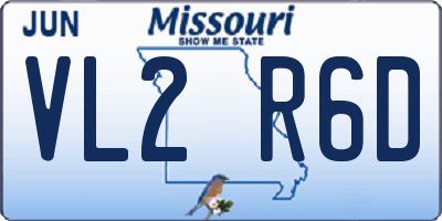 MO license plate VL2R6D