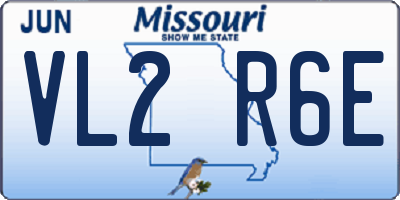 MO license plate VL2R6E
