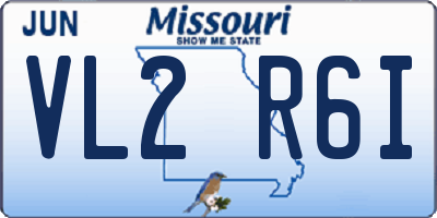MO license plate VL2R6I