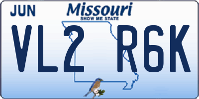 MO license plate VL2R6K