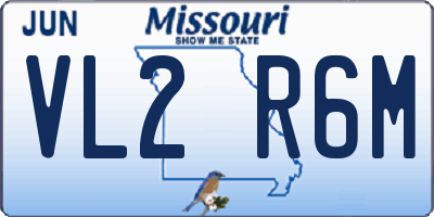 MO license plate VL2R6M