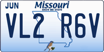 MO license plate VL2R6V