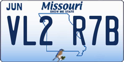 MO license plate VL2R7B