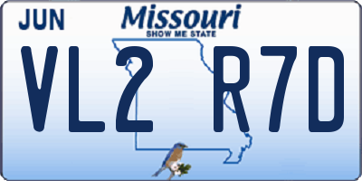 MO license plate VL2R7D