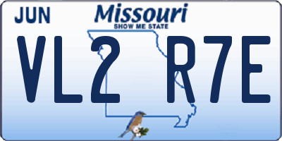 MO license plate VL2R7E
