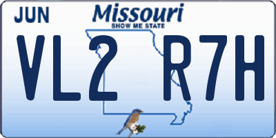 MO license plate VL2R7H