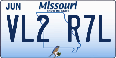 MO license plate VL2R7L