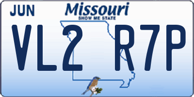 MO license plate VL2R7P