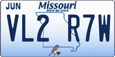 MO license plate VL2R7W