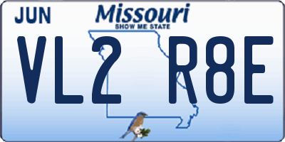 MO license plate VL2R8E