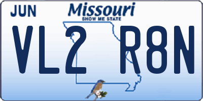 MO license plate VL2R8N