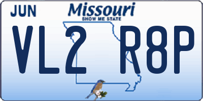 MO license plate VL2R8P