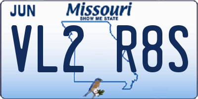 MO license plate VL2R8S