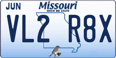 MO license plate VL2R8X