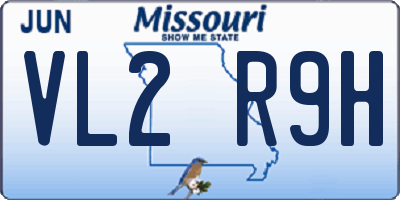 MO license plate VL2R9H