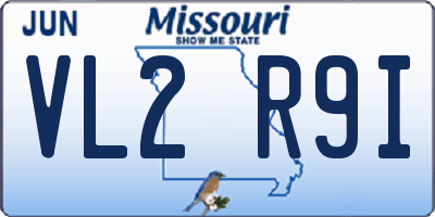 MO license plate VL2R9I