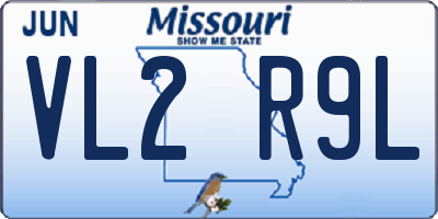 MO license plate VL2R9L