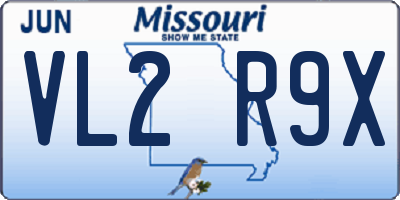 MO license plate VL2R9X
