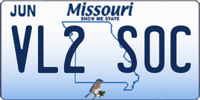MO license plate VL2S0C