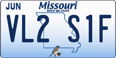 MO license plate VL2S1F