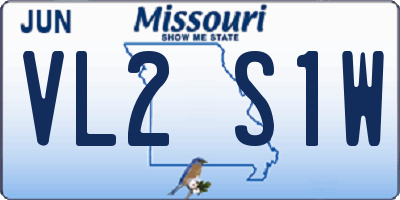 MO license plate VL2S1W