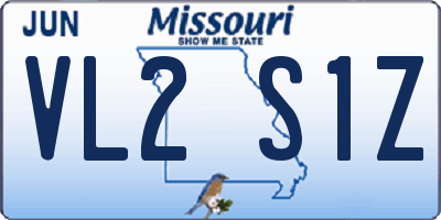 MO license plate VL2S1Z