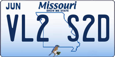 MO license plate VL2S2D