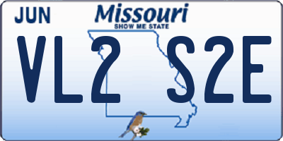 MO license plate VL2S2E