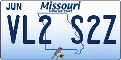 MO license plate VL2S2Z